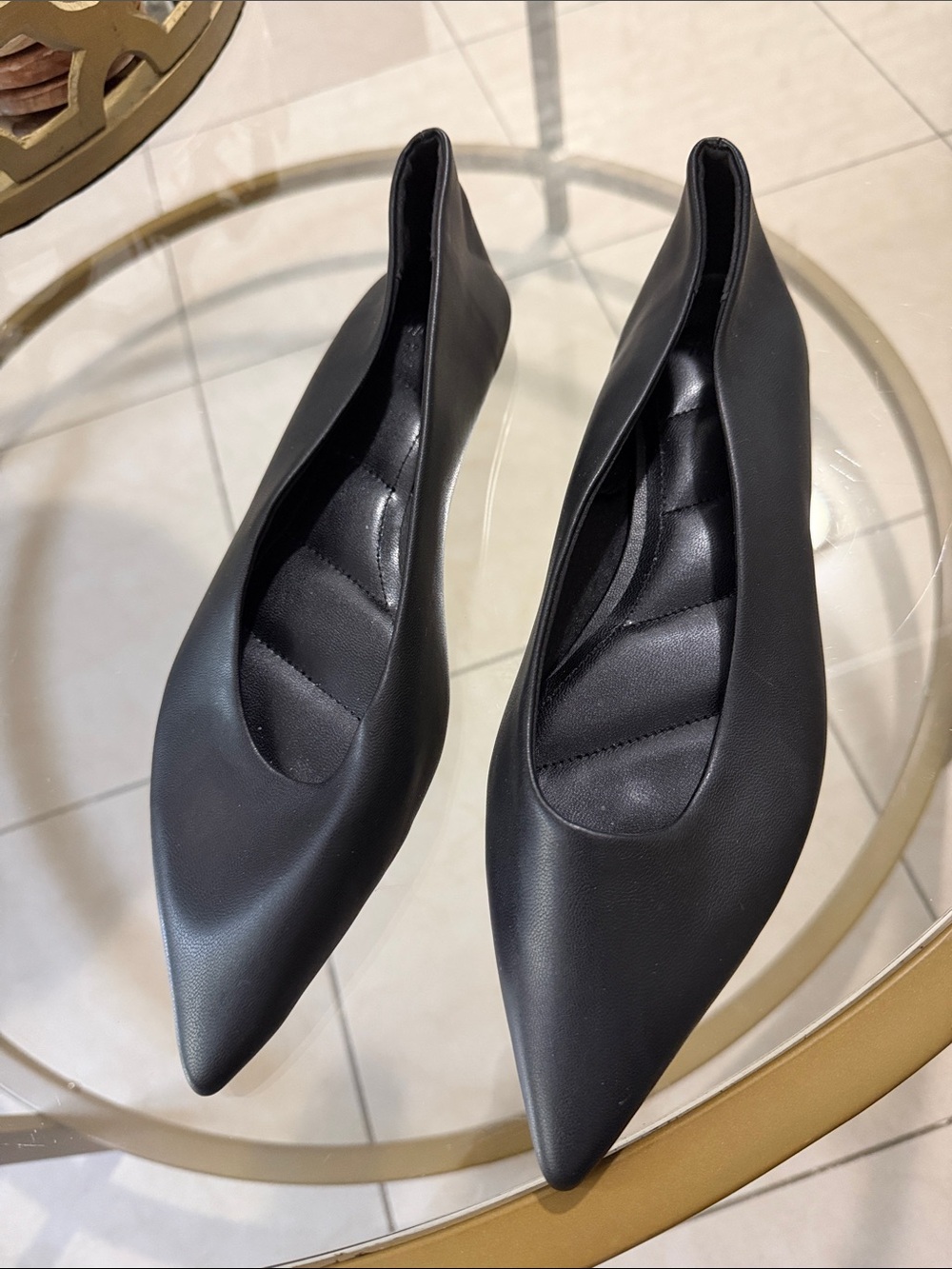 H&M Black Pointed Leather-Look Women’s Flats
